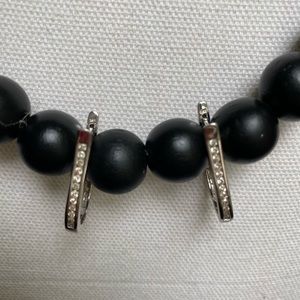 14 KT White Gold Diamond Hoop Reversible Earrings